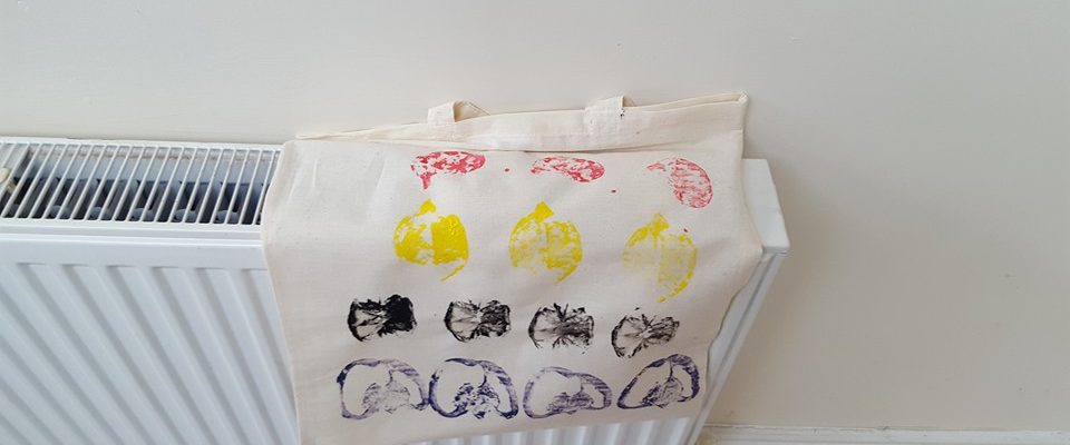 one of the bags we made