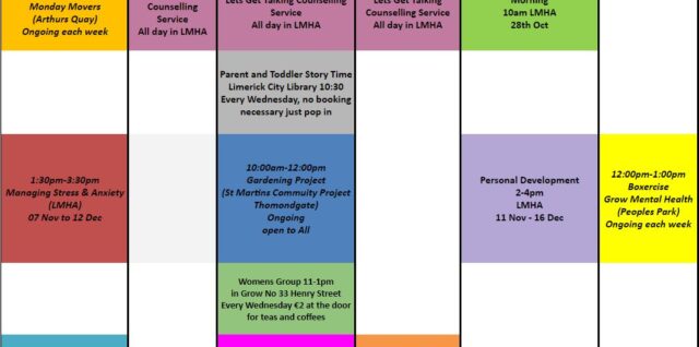 LMHA Nov Class Schedule