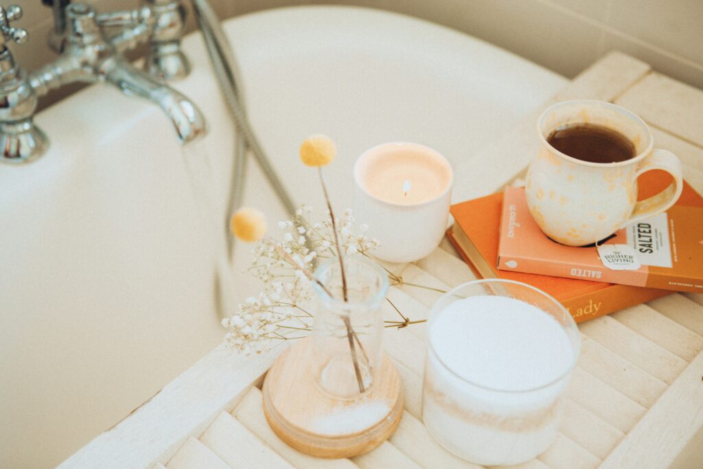 Self-care can be practised by taking a hot bath, reading a book that you enjoy, or reading a good book. 